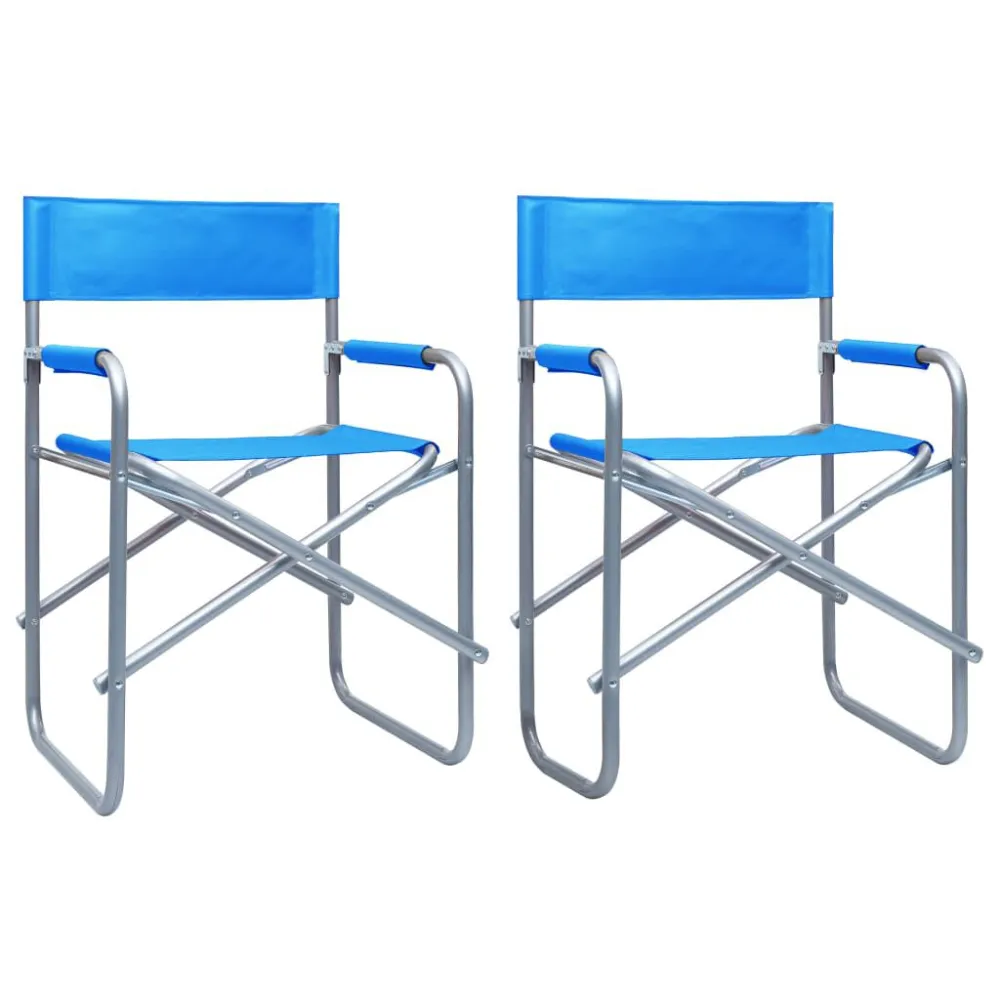 Puf de Exterior Cadeiras de realizador 2 pcs ço azul
