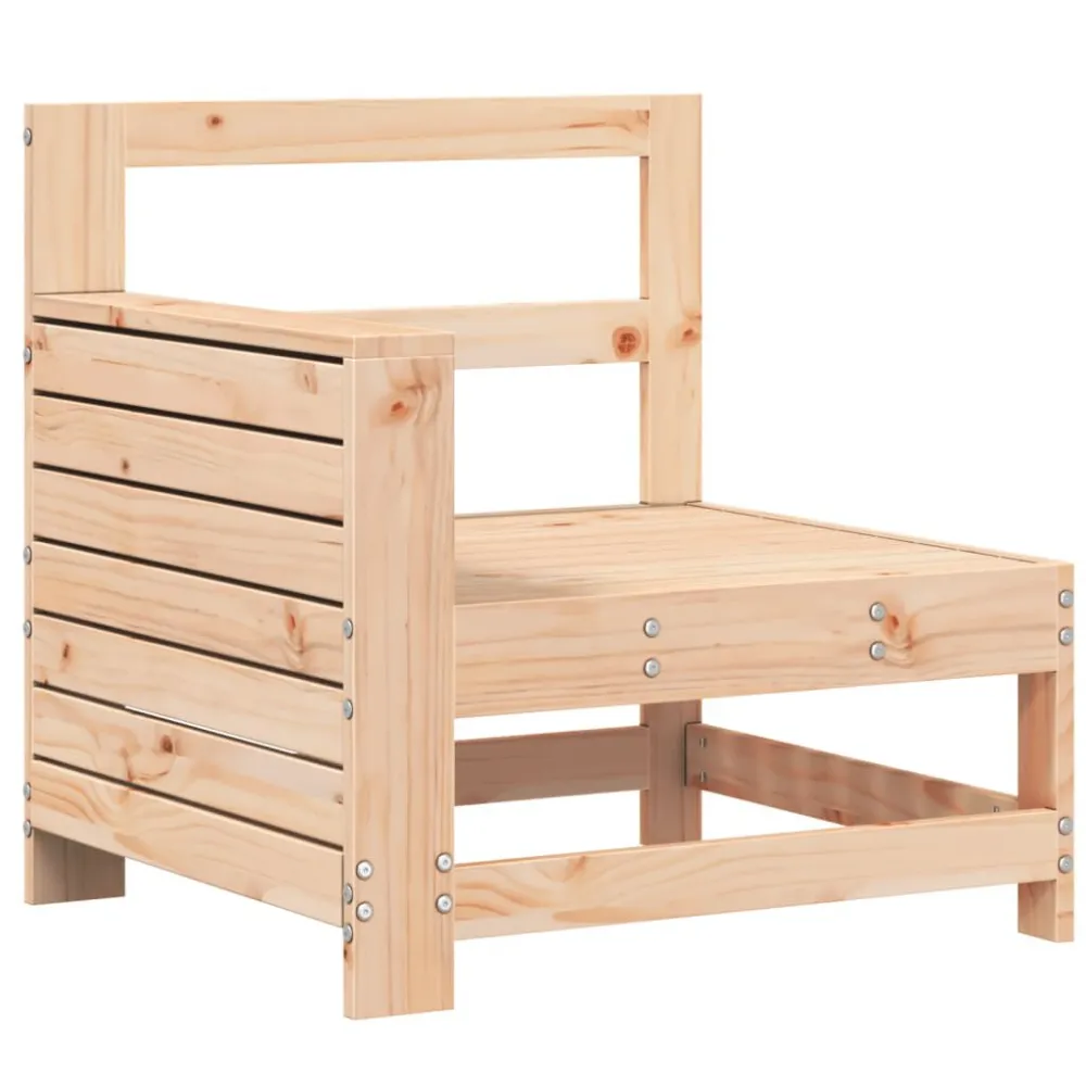Puf de Exterior Sofá de jardim com apoio de braços 69x62x70,5 cm pinho maciço