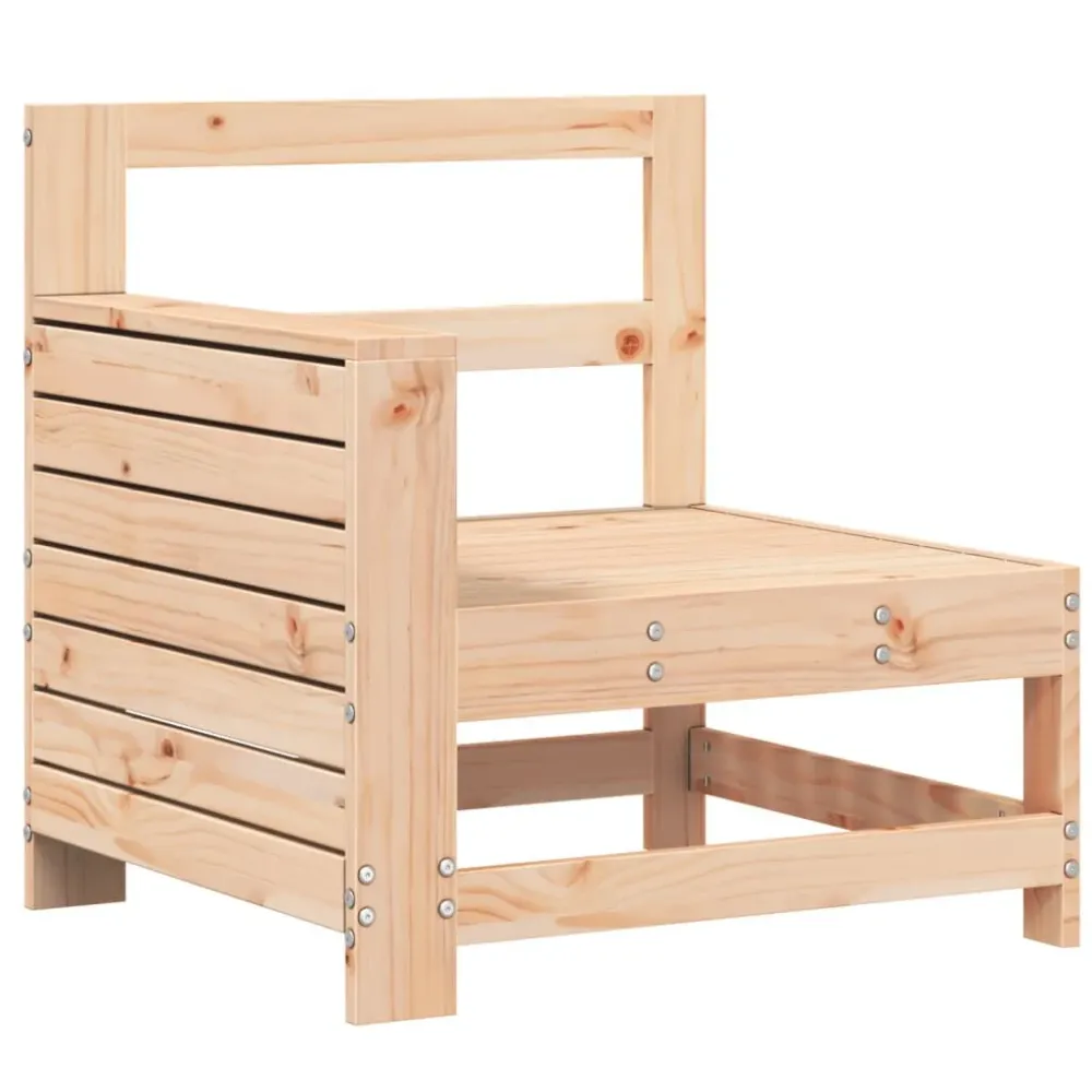Puf de Exterior Sofá de jardim com apoio de braços 69x62x70,5 cm pinho maciço