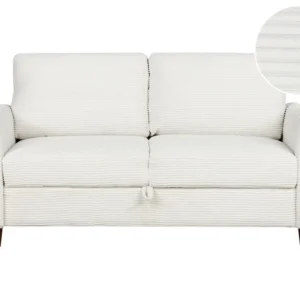 2 Seater Jumbo Cord Sofa Storage White MARE