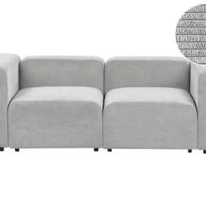 2 Seater Modular Corduroy Sofa Grey FALSTERBO