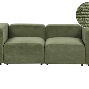 2 Seater Modular Corduroy Sofa Jade FALSTERBO