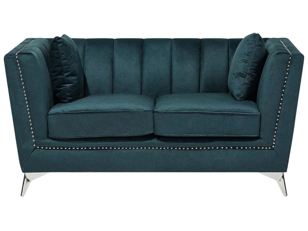 2 Seater Velvet Fabric Sofa Teal GAULA