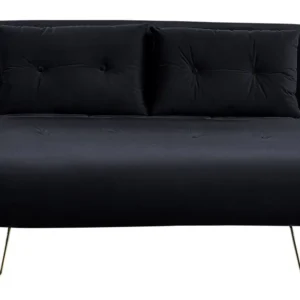 2 Seater Velvet Sofa Bed Black VESTFOLD