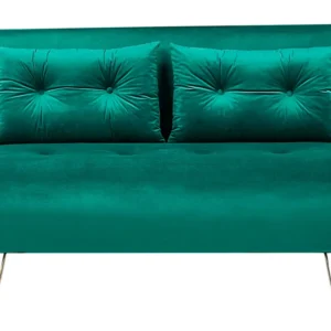 2 Seater Velvet Sofa Bed Dark Green VESTFOLD