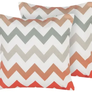 Set 2 Outdoor Cushion Chevron 45 x 45 cm Multicolour LAGARO