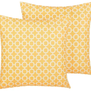 Set 2 Outdoor Cushions 40 x 40 cm Amarelo ASTAKOS