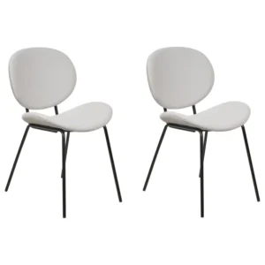 Set 2 Pelúcia Dining Chairs Light Grey LUANA