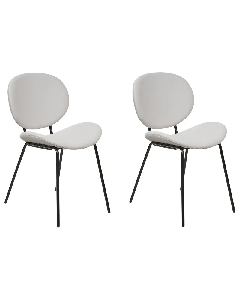 Set 2 Pelúcia Dining Chairs Light Grey LUANA