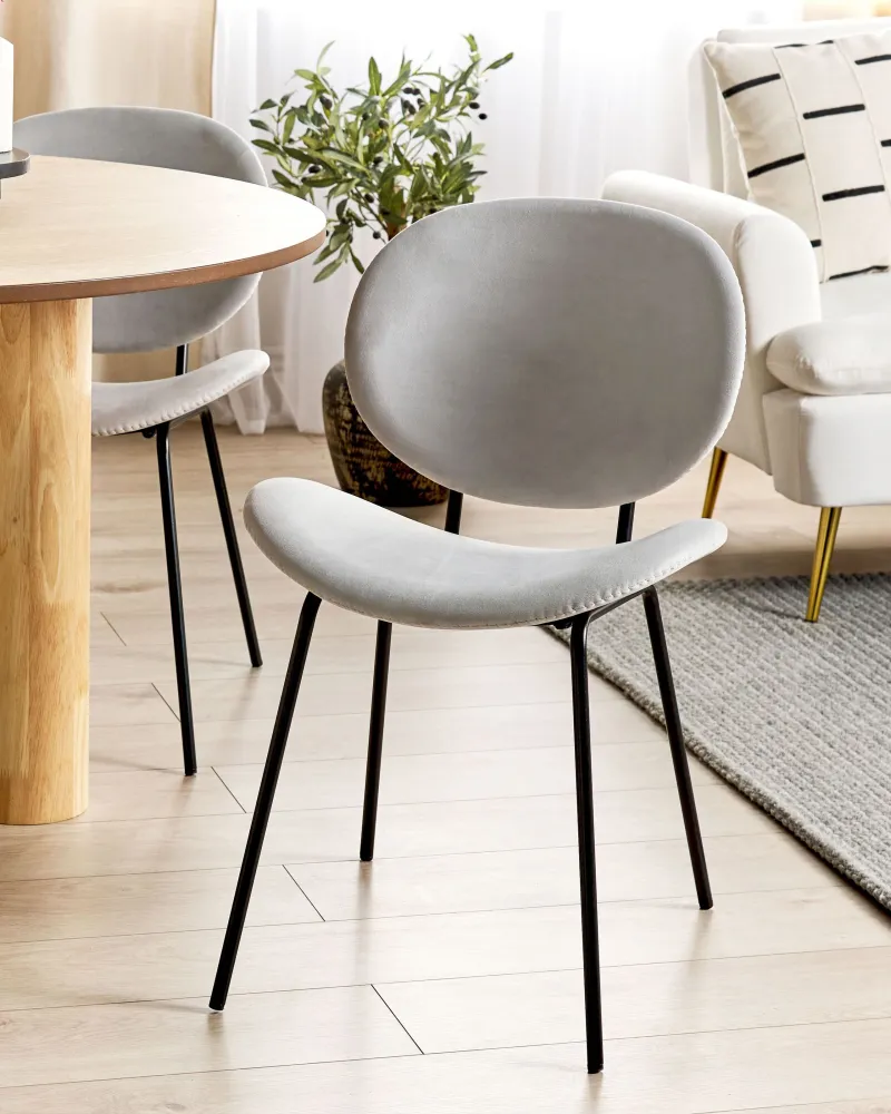 Set 2 Pelúcia Dining Chairs Light Grey LUANA
