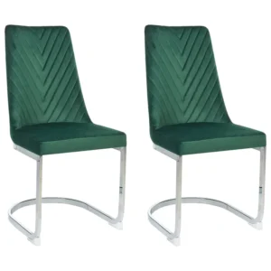 Set 2 Tecido macio Dining Chairs Green ALTOONA