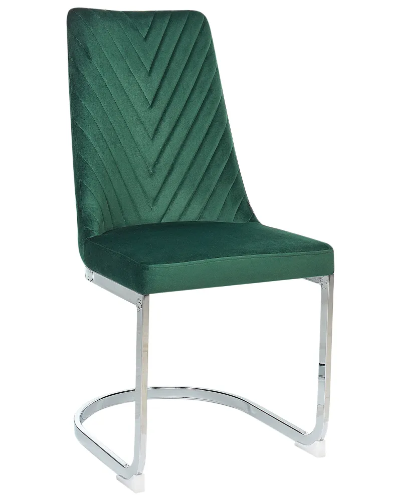 Set 2 Tecido macio Dining Chairs Green ALTOONA