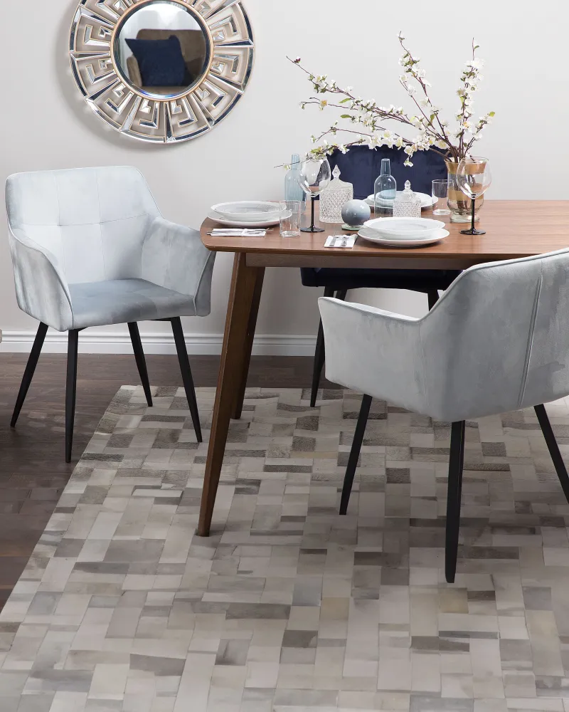 Set 2 Velvet Dining Chairs Grey JASMIN
