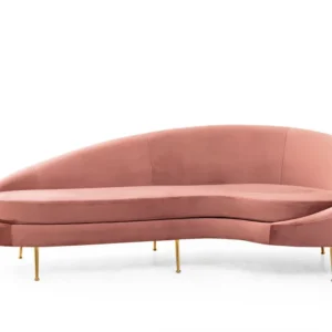 Sofá de canto direito com 2 almofadas Santorini Veludo Rosa Fácil de Guardar