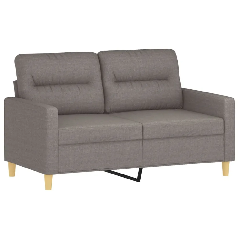 Sofá 2 lug. +almofadas decoração 120cm tecido cinza-acastanhado para Relaxamento ao Ar Livre