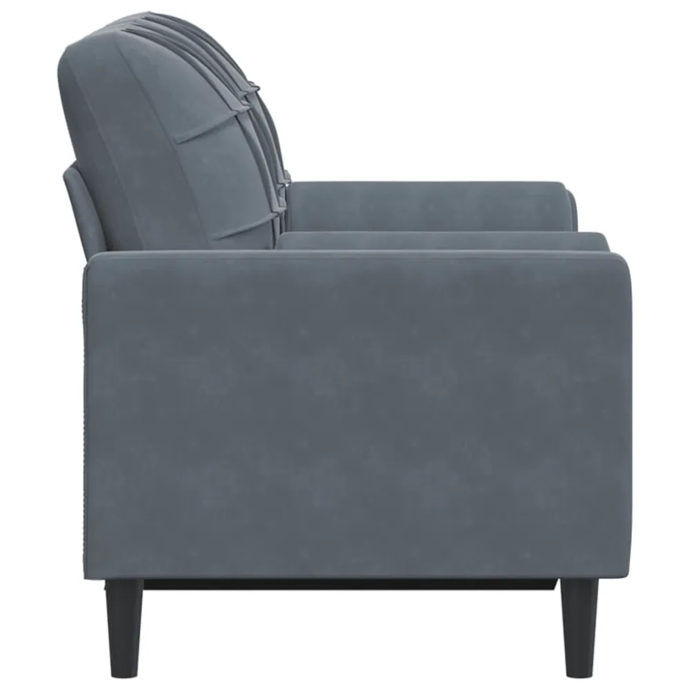 Sofá 2 lug. com almofadas decorativas 120 cm veludo cinza-escuro Fácil de Guardar