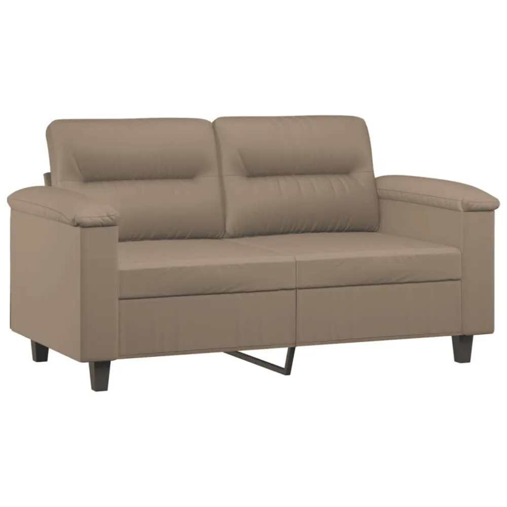 Sofá de 2 lugares 120 cm couro artificial cor cappuccino para Relaxamento ao Ar Livre