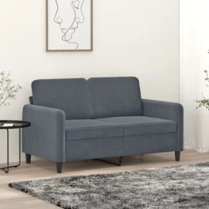Sofá de 2 lugares 120 cm veludo cinza-escuro | Resistente à Chuva | Confortável