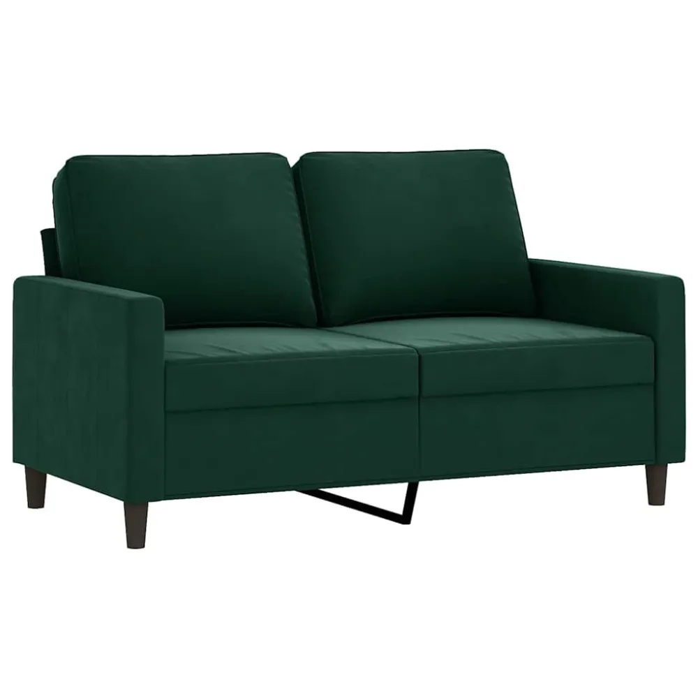 Sofá de 2 lugares 120 cm veludo verde-escuro em Ferro Forjado