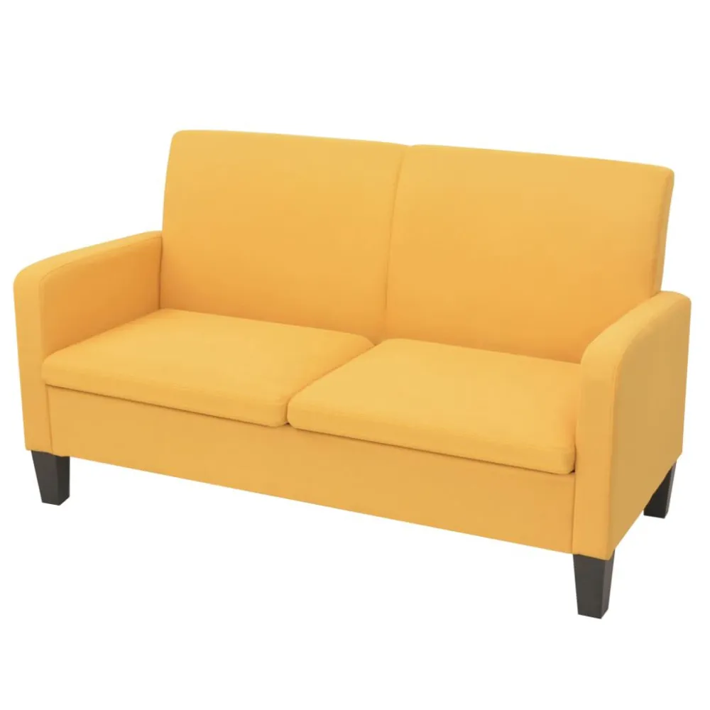Sofá de 2 lugares 135x65x76 cm amarelo em Tecido Sunbrella