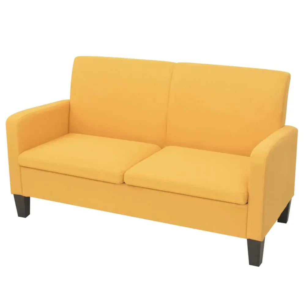 Sofá de 2 lugares 135x65x76 cm amarelo em Tecido Sunbrella