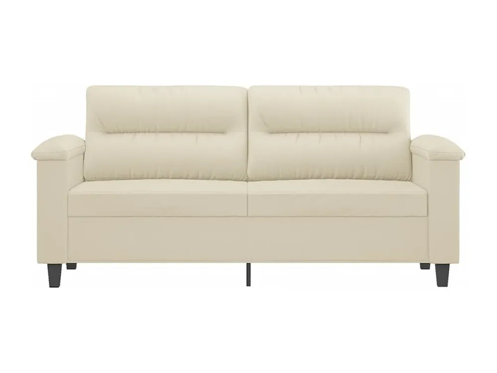 Sofá de 2 lugares 140 cm couro artificial cor creme | Montagem Fácil e Rápida