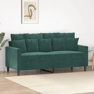 Sofá de 2 lugares 140 cm veludo verde-escuro para Relaxamento ao Ar Livre