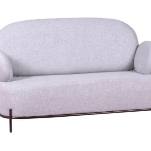 Sofá de 2 lugares de design minimalista com braços - Clair - Cinza | Montagem Fácil e Rápida