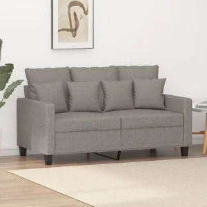 Sofá de 2 lugares tecido 120 cm cinzento-acastanhado com Almofada Inclusa