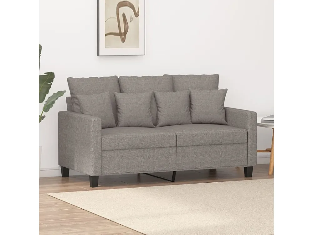 Sofá de 2 lugares tecido 120 cm cinzento-acastanhado com Almofada Inclusa