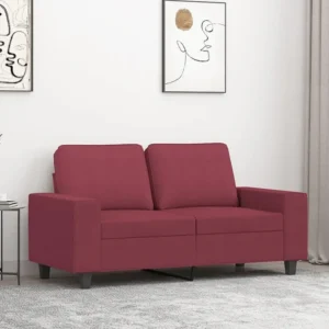 Sofá de 2 lugares tecido 120 cm vermelho tinto com Encosto Ajustável