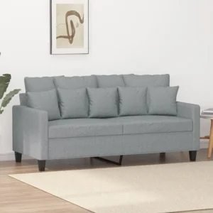 Sofá de 2 lugares em tecido 140 cm cinzento-claro com Tecido Impermeável UV