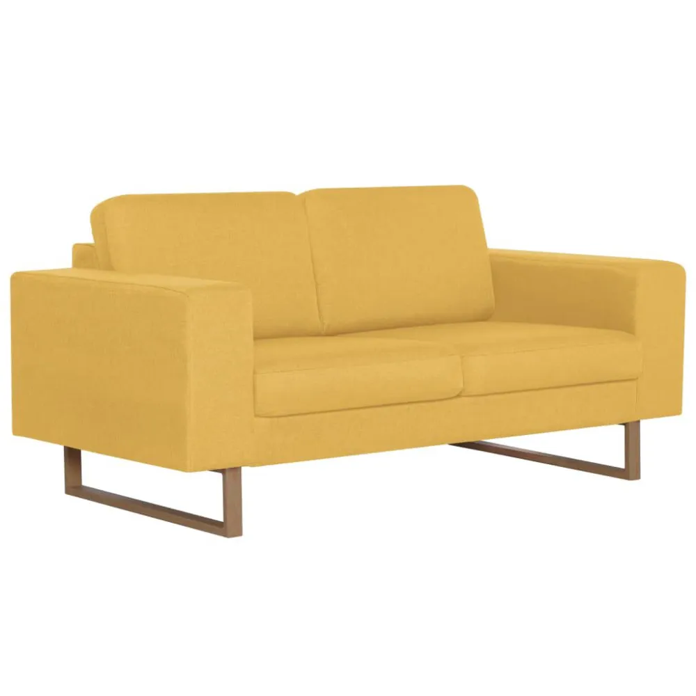 Sofá de 2 lugares em tecido amarelo para Relaxamento ao Ar Livre