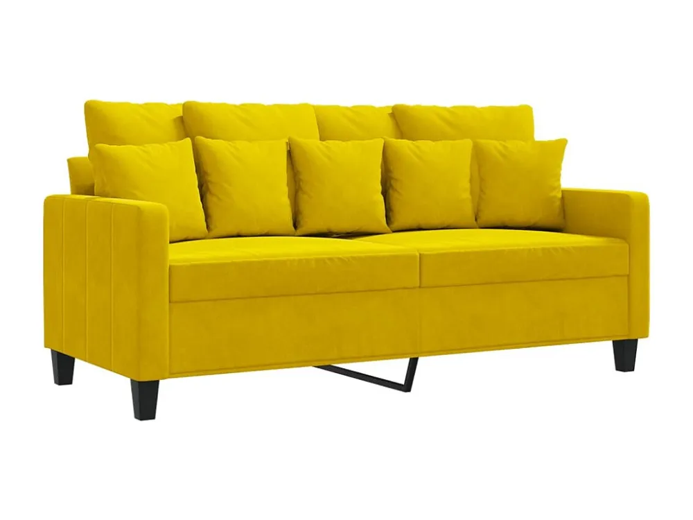 Sofá de 2 lugares veludo 140 cm amarelo em Tecido Sunbrella