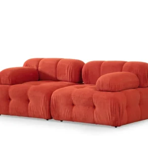 Sofá modular de 2 lugares Nounou Veludo cotelê Vermelho