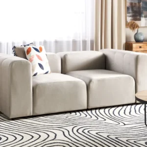 Sofá modular 2 lugares em veludo creme FALSTERBO