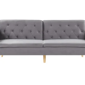 Sofá-cama 2 lugares em cinzento BARDU com Apoio para Bebidas