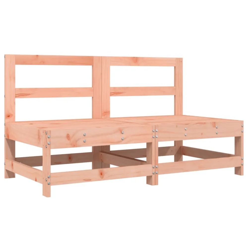 Sofás de centro para jardim 2 pcs madeira de douglas maciç em Tecido Sunbrella