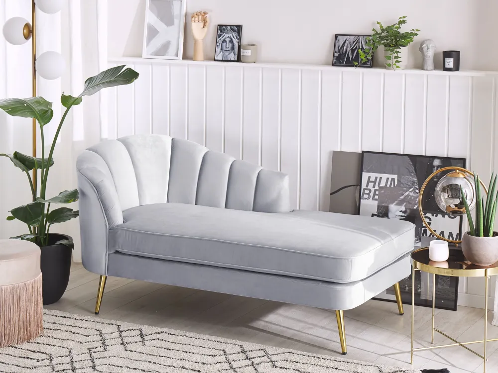 Aparador com Portas Left Hand Flanela Chaise Lounge Grey ALLIER