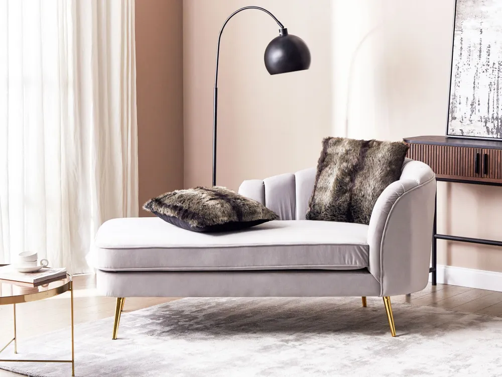 Aparador com Portas Left Hand Flanela Chaise Lounge Grey ALLIER
