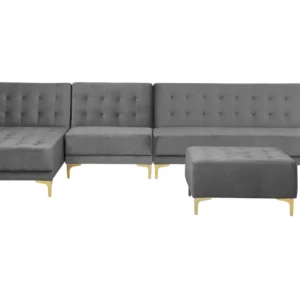 Aparador com Portas Right Hand Em módulos Velvet Sofa Ottoman Grey ABERDEEN
