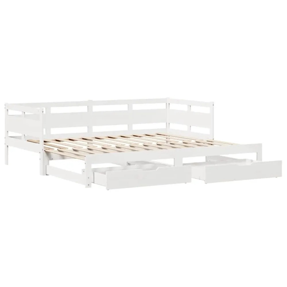 Aparador com Portas Sofá-cama com gavetão e gavetas sem colchão 90x200 cm branco