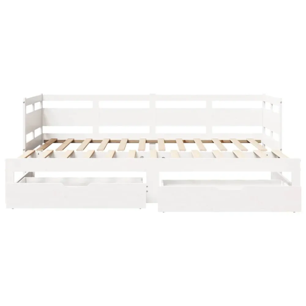 Aparador com Portas Sofá-cama com gavetão e gavetas sem colchão 90x200 cm branco