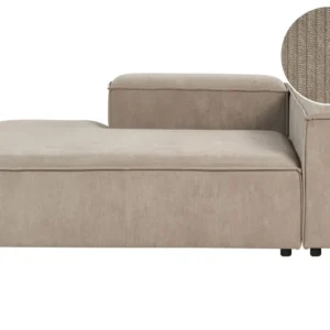 Chaise-longue à direita em bombazine taupe ARDAL Couro Ecológico