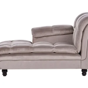 Chaise-longue à direita em tecido taupe LORMONT para Assistir TV