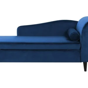 Chaise-longue à direita em veludo azul marinho LUIRO para Apartamento Pequeno