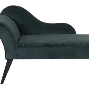 Chaise-longue à esquerda em veludo verde BIARRITZ com Espaço para Lenha