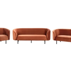 Conjunto de sofás 6 lugares em veludo laranja LOEN para Assistir TV