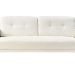 Design Premium Sofá 3 lugares em tecido branco creme TUVE