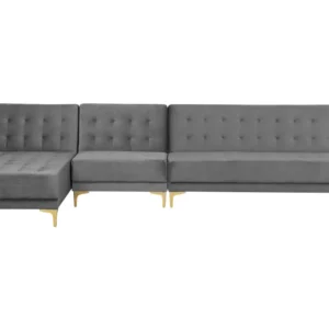 Estofado em Veludo Right Hand Personalizável Velvet Sofa Grey ABERDEEN